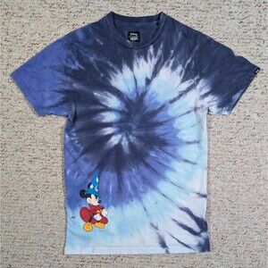VANS x DISNEY Mickey Mouse T-Shirt Tie-Dye Fantasia Blue Adult SMALL Tee Limited